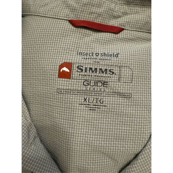 Simms Guide Series Insect & Shield Repellent Green Button-up Fishing Shirt XL - Picture 5 of 7